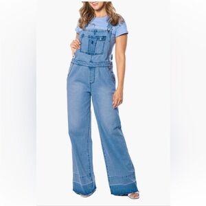 NWT Juicy couture overall with release hem wide leg medium wash size XL 90s Y2K